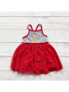 Cat & Jack Girls Patriotic Star Tulle Dress Bloomers Set Outfit 9-12 Months
